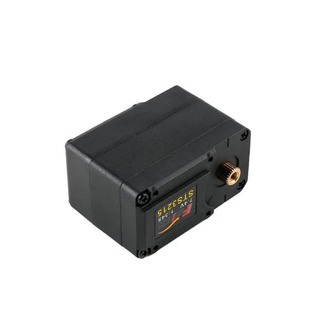Black 360 degree robotic servo motor with magnetic encoder and serial bus, 7.4V, 19Kg torque, ideal for robotic arms.