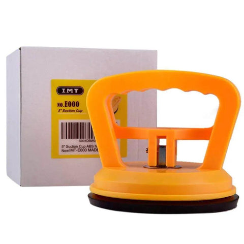 Heavy Duty Glass Vacuum Lifter With 5 Inch Suction Cup Power Grip shown with packaging in background.