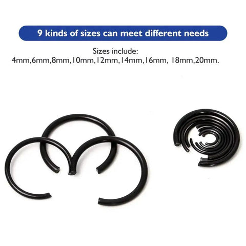 65Mn Spring Steel Snap Ring Set For Hole Sizes 4Mm Through 20Mm Round Wire Bearing Stop Rings Assortment Kit