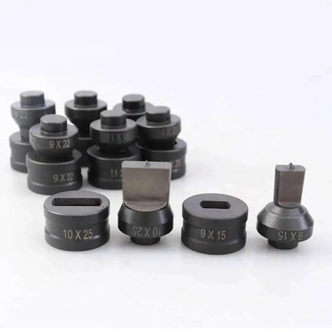 Hydraulic Slotted Die Set For CH60 Punching Machine Includes A Wide Range Of Die Sizes From 5.5x20mm To 14.5x22mm