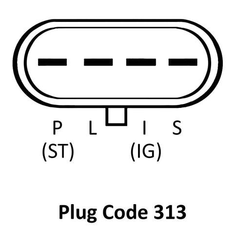 Replacement Alternator For Chevrolet Astro 1996 1999, Blazer 1996 1997, Silverado 1995 1999, plug code 313 diagram