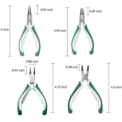 4 Piece Mini Snap Ring Pliers Kit For External And Internal Circlips with Straight and Bent Jaws, High Carbon Steel