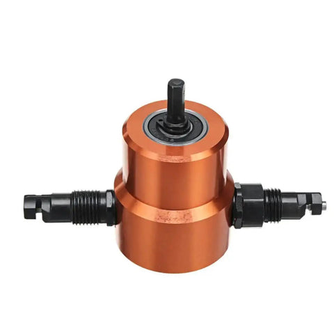 Orange Power Drill Nibbler Attachment for metal sheets, with double head and 360 degree adjustable operation, 8mm shank required