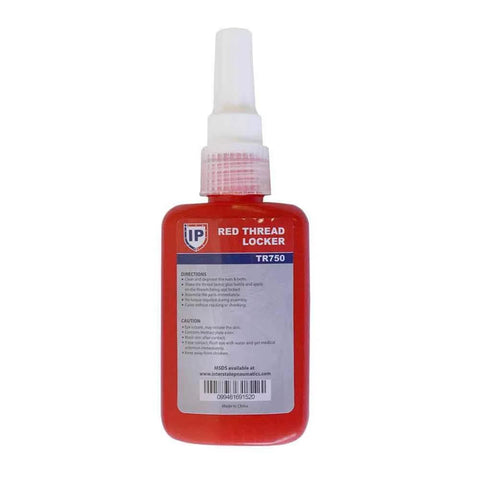 High Strength Thread Locker For Nuts And Bolts - Heavy Duty, Single Component Formula, 50ml red bottle front view