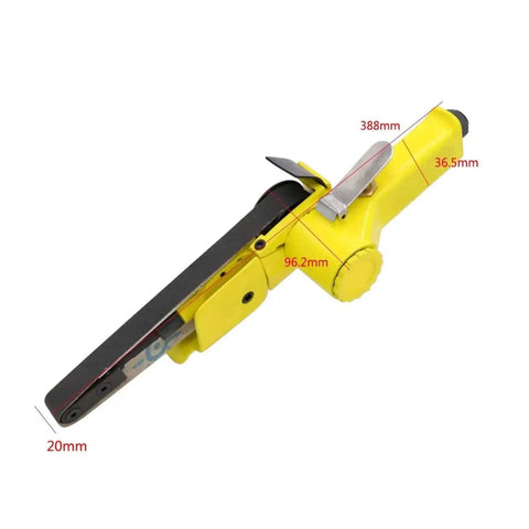 Side view of Air Belt Sander Polisher Kit With 20x520mm Belt, Pneumatic DIY Sanding Belt Attachment For Grinders