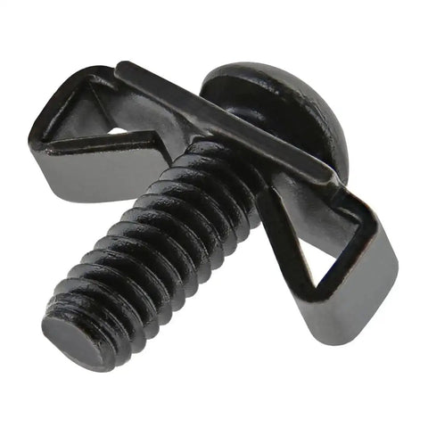 1/4-20 End Fastener And Screw Hardware Combo for Aluminum Extrusion T Slot, shown with button head bolt and double wing clip