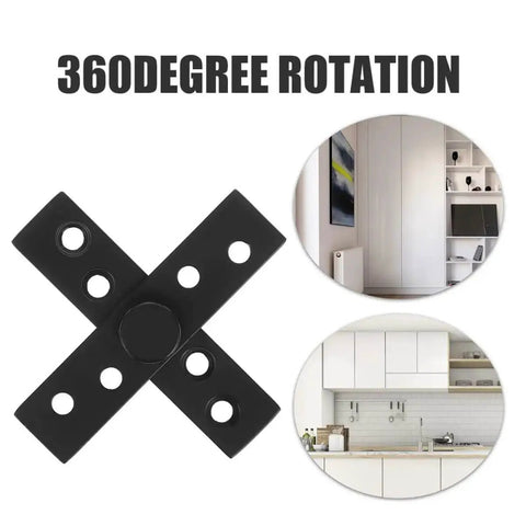 2 Pack Stainless Steel Heavy Duty 360 Degree Hidden Pivot Hinges for Wood Doors Matte Black Concealed Center Shaft Door Hardware