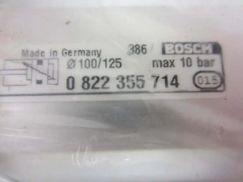 Pneumatic cylinder single unit Ø100/125 mm, part 0 822 355 714 label with specifications, maximum 10 bar pressure