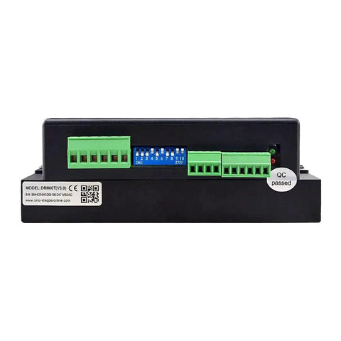 Front view of High Performance DM860T CNC Digital Stepper Motor Driver for Nema 34 and 42, showing connector terminals