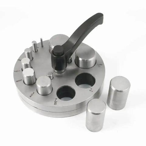 Circle Disc Cutter Kit With 10 Punches, Rubber Base, and Round Cutting Block for jewelry making, metal tools for cutting circles