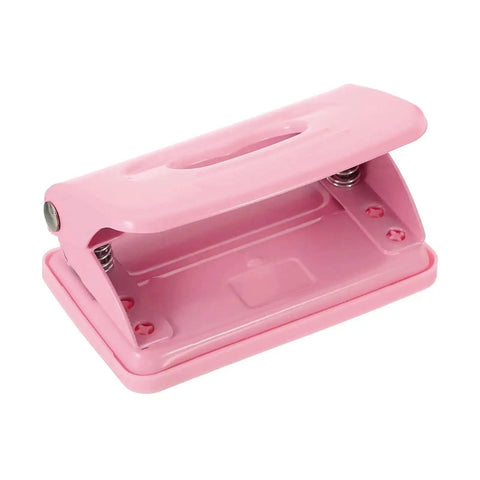 2 Hole Paper Punch One Quarter Inch Pink Metal Hole Puncher, Handles Up To 8 Sheets, 6 mm Hole Punch, Handy Desk Office Gadget