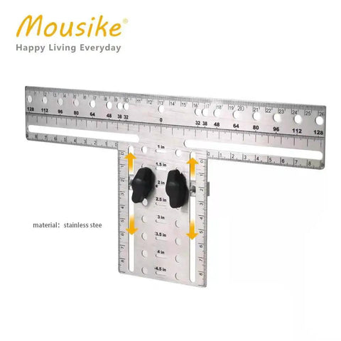 Eight Position Cabinet Pull Drill Template For Doors And Drawers Metal Mounting Template With Direct Drilling No Clamps Needed
