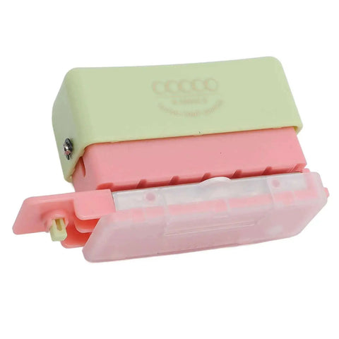 Grab And Go 5 Hole Paper Puncher Mini Handheld Circle Punch Tool in pink and green for A4 A5 B5 paper sizes crafting and scrapbooking.