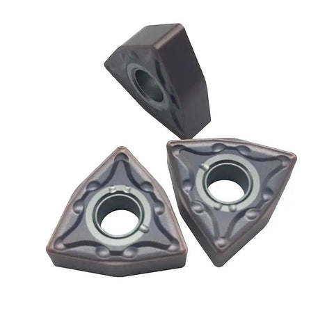 Solid Carbide Lathe Inserts WNMG431 WNMG432 for finishing steel with bronze MA PVD coating, front and side view