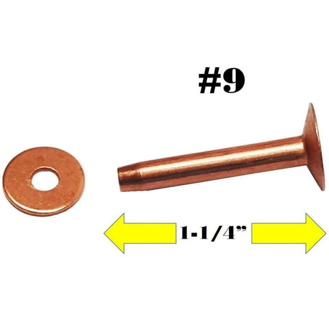 10 Pack Solid Copper Rivets With Burrs One And One Quarter Inch For Leather Belts Shoes Tack Durable Rust Proof Long Lasting Set Of 10 Rivets And Burrs