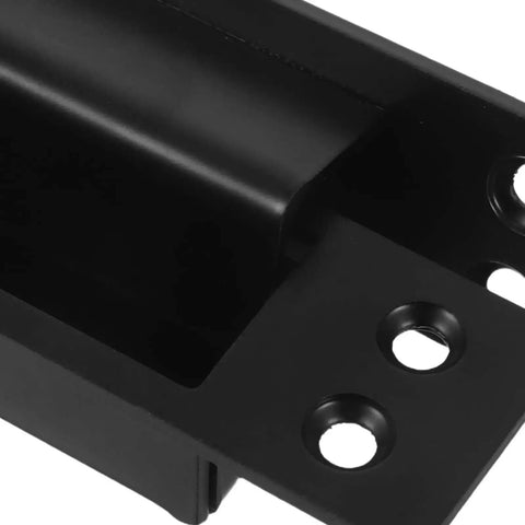 Close-up of Heavy Duty Concealed Door Hinges 5 Inch Black Hidden Pivot Hardware for Wooden Interior Doors and Secret Cabinets
