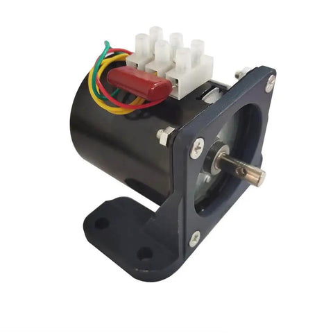 Heavy Duty Metal Black Motor Mounting Bracket For 60ktyz AC Gear Motor with wires and connectors visible