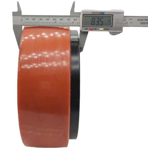 Heavy Duty Drive Wheel 1115-220000-A0 Replacement For Big Joe Electric Pallet Jack, side view with caliper measurement