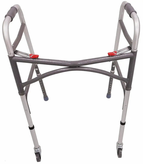 Universal Rotating Adjustable Height Replacement Walker Caster Wheel Pack of 2 Swivel Wheels for Most Walkers and Rollators installed