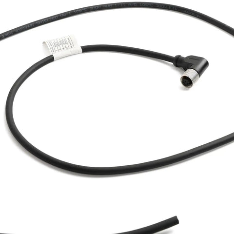 Right Angle M12 4 Pin Female A-Code Sensor Plug Cable with 22 AWG PVC Jacket, Shielded Connector, 2m length, ideal for automation equipment.
