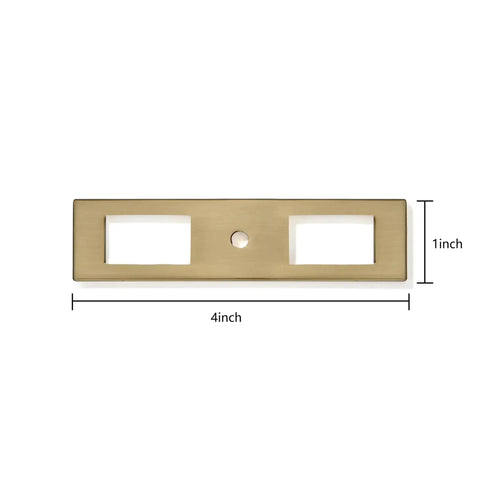 Champagne Bronze 4 Inch Cabinet Knob Pulls 5 Pack Back Panel Solid Backplate with dimensions for kitchen bathroom furniture handles