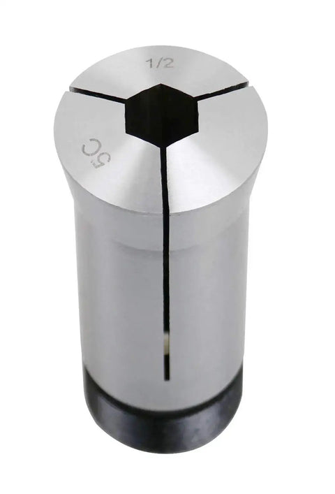 Half-inch collet from Seven Piece Five C Hex Collet Set One Quarter Inch To Seven Eighths Inch, precision hardened steel