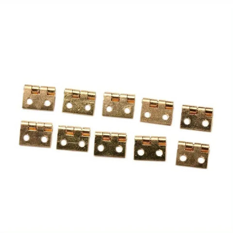 Tiny Golden Mini Metal Hinge For 1 By 12 Dollhouse Cabinets And Boxes With Four Mounting Holes Delicate And Realistic Gold Tone Hardware