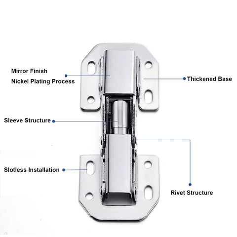 Concealed Kitchen Cabinet Door Hinges Pack of 2, Soft Close 90 Degree with 28mm Cup, Fits 14-18mm Cabinets, no slot needed, detailed view