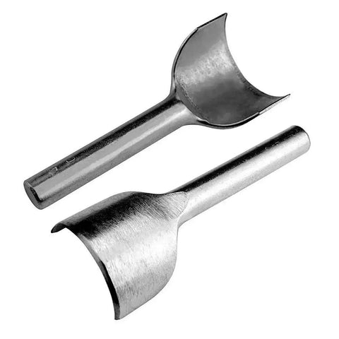 Two metal punches from 10 Piece Half Round Leather Punch Set For Strap Ends And DIY Crafting Arc Shaped Cutter Punches In 5mm To 50mm Sizes