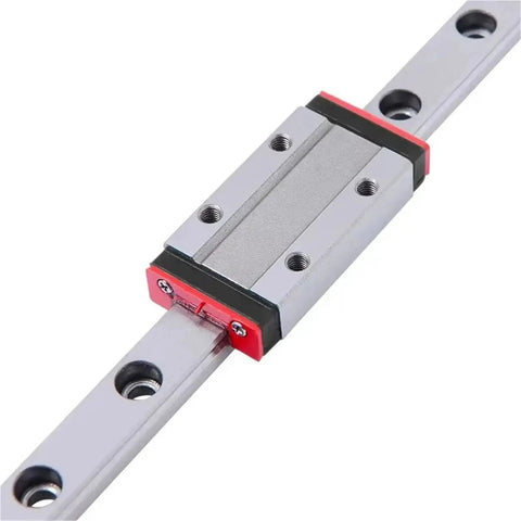 Miniature Linear Rail Slide Kit With Guide And Carriage For 3D Printers From 100Mm To 550Mm Length Range H Series Compatible Built For Quick Smooth Motion In CNC Builds And Robotic Projects, close-up view