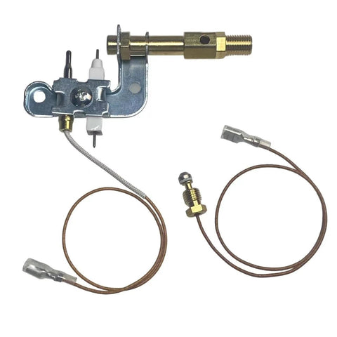 Pilot assembly for portable propane heater: brass valve, wiring harness, fits Mr Heater MH9B/MH9BX/MH18B and Dewalt.