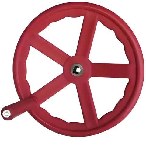 Red M10 Threaded Revolving Hand Wheel Handle With Nut for Lathes Furniture Repair and Fixtures M10x100, durable Bakelite.
