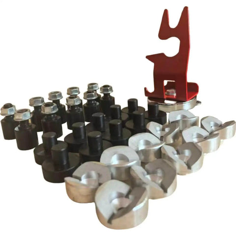 Fixturing Kit For Portable Five Eighth Inch Holes Welding Table With Magnetic Torch Holder, V Blocks, Riser Stops, Squaring Pins