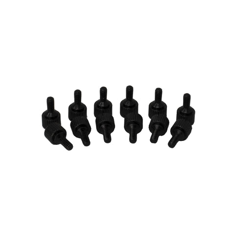 4-40 Thumb Screws Set For 500 Series Audio Face Plates, Knurled And Slotted Heads, 82 Degree Bevel, Black Finish, 12 Pack visible