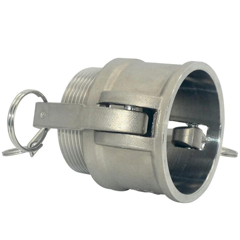 Trash pump adapter: 2-inch male NPT to Type B camlock female, stainless steel 316