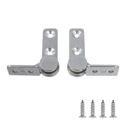 2 Nm Torque Shaft Hinge Set For Furniture, Damping Friction Hinges With 0.68 Inch Shaft, Stainless Steel, Includes Screws, Front View