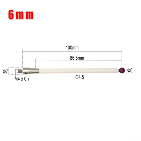 2 Pack A5000 3712 CMM Touch Probe Stylus With 6mm Ceramic Ball Tip 100mm Long M4 Threaded Handle CNC Probe Tip For Precise Measurements