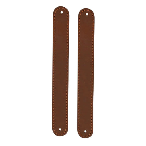 Full Grain Leather Drawer Handles for Cabinets and Dressers Handmade Durable Leather Cabinet Hardware with Pre Made Holes, Brown 2 Pack