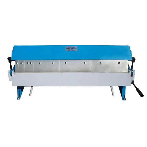 Front view of 36-Inch Fingers Pan Hand Brake Box Bender for 20 gauge steel and 18 gauge aluminum, designed for strength and precision.