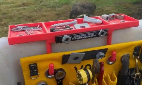 Glove Friendly Utility Rack Tray With Raised Center For Small Parts Heavy Duty Polymer Bucket Organizer For Lineman Buckets