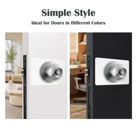 Door Reinforcement Plates White Back Plates For Knob Lever And Deadbolt Plus Pocket Door Locks Repair Backing Panel Hole Cover Filler Kit 2 Pack No Fuss Install Smooth Edges Covers Scratches And Adds Strength on white and black doors.