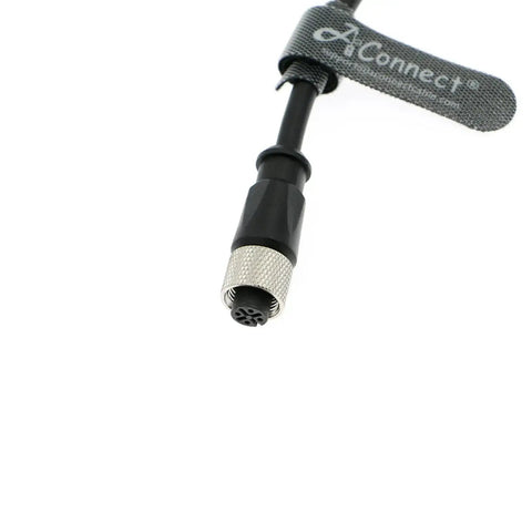 4 Pin M12 A Code Female Straight Connector Aviation Socket Cable, 10m, screw thread, flying lead plug B, plug and play ready