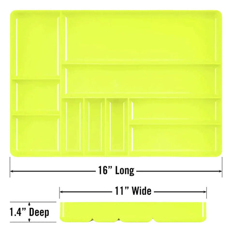 10 Compartment Drawer Organizer Tough As Nails Heavy Duty Stackable Tray For Garage Tool Organization, dimensions 16x11x1.4 inches