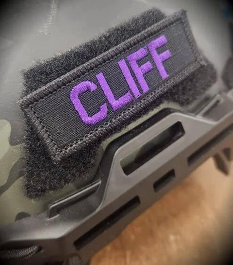 Customizable 3 Inch Wide By 1 Inch Tall Text Patch With Hook Fastener Back Black Not Sew On Ideal For Hats Bags Jackets And Backpacks