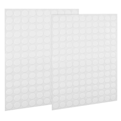 280 White Self-Adhesive Screw Hole Stickers Two Sheets 12mm Round PVC Caps for Furniture