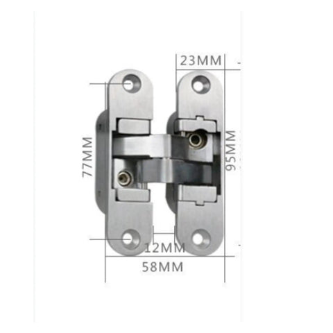 Two Pack Concealed 180 Degree Cross Door Hinges With Zinc Alloy Construction And Included Spanners For Gate Door Cupboard And Furniture