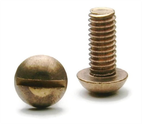 Silicon Bronze Slotted Round Head Machine Screws Size Six Thirty Two By One Quarter Inch Quantity Twenty Five Flat Head Drive