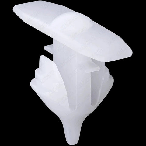 Close-up of a white clip from the Direct Fit 25 Piece Front Door Seal Clip Kit 7H0837485 for VW T5 T6 OEM Style Gasket Clips