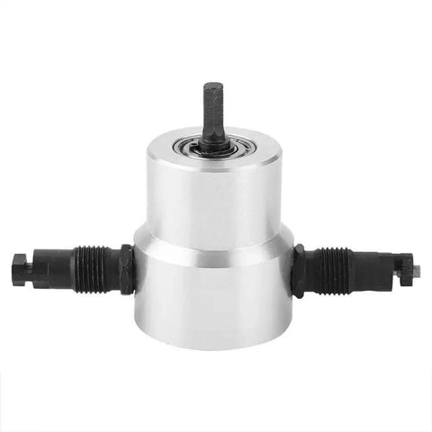 Pro Grade Double Head Metal Nibbler Drill Attachment For Cutting Stainless Steel Iron Aluminum Copper Sheets Portable Electric Sheet Cutter