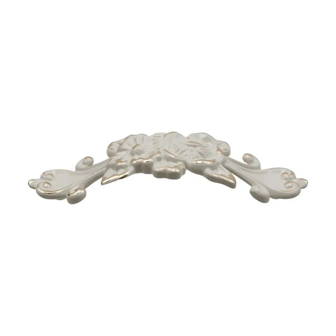 Ivory Decorative Cabinet Pull Handles Set Of 2 Zinc Alloy Flower Drawer Pulls For Cabinets Dressers Vintage Style